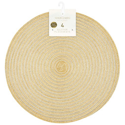 4 PACK OF GOLD GLITER FABRIC PLACEMATS £4 (424927)