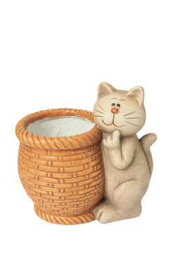 B&M GARDEN SS26 // NATURAL GARDEN // CAT PLANTER // £12 //