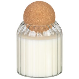B&M HOME SS26 // COUNTRY RUSTIC // CANDLE IN RIBBED JAR WITH CORK LID // £3.50 //