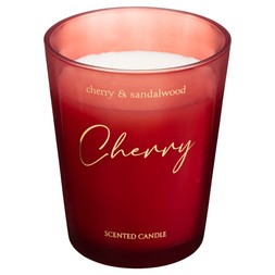 B&M HOME SS26 // CANDLES // LARGE GLASS CANDLE - CHERRY // £5 //