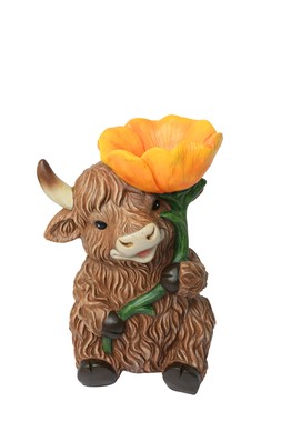 B&M GARDEN SS26 // HIGHLAND COW // HIGHLAND COW BIRD BATH ORNAMENT // £15 //