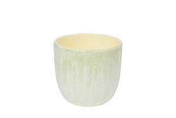 B&M GARDEN SS26 // PLANTERS, POTS & FOLIAGE // GREEN REACTIVE CERAMIC PLANTER - SMALL // £3 //