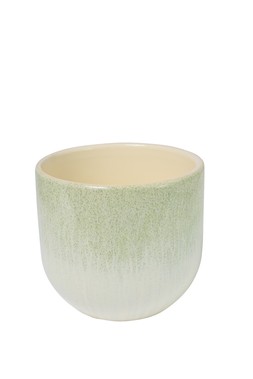 B&M GARDEN SS26 // PLANTERS, POTS & FOLIAGE // GREEN REACTIVE CERAMIC PLANTER - MEDIUM // £5 //