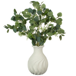 B&M HOME SS26 // STATEMENT HOME - LIMITED TIME ONLY // LARGE EUCALYPTUS IN SWIRLY CERAMIC VASE // £22 //