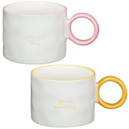 B&M HOME SS26 // KITCHEN // SLOGAN ROUND HANDLE MUG - YOU GOT THIS & GOOD MORNING // £2.50 EACH //