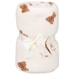 Printed Bear Throw - White £10