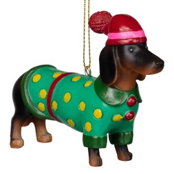 RESIN DOG TREE DEC DACHSUND £2 (436502)