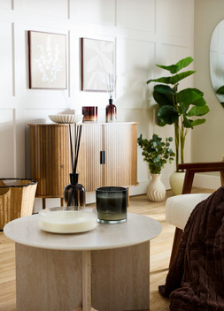 B&M HOME SS26 // STATEMENT HOME - LIMITED TIME ONLY // 6 WICK LARGE RIBBED GLASS £15 // LARGE OMBRE CANDLE - NATURAL £10 // LARGE OMBRE DIFFUSER - NATURAL 1000ML £15 // ,