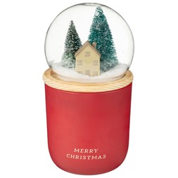 SNOWGLOBE CANDLE RED £5 (411849)