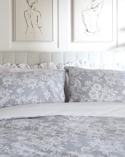 B&M HOME SS26 // WILLOW & BAY BEDDING // WILLOW DOUBLE BED £150 // 100% COTTON PRINTED DUVET SET DOUBLE £25 KING £28 // 100% COTTON RUFFLE DUVET SET DOUBLE £25 KING £28 //