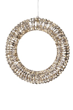 Gold Foil Micro LED Wreath Flashing Effect 50cm