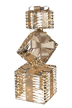Gold Foil Micro LED Stacked Gift Box 73cm