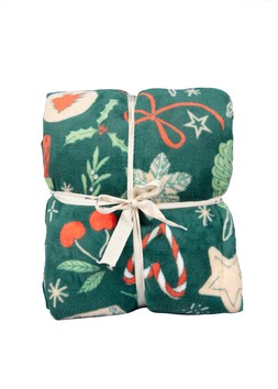 FESTIVE TREATS 130X150 THROW EMERALD