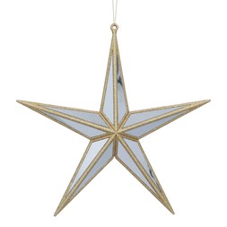 Gold glitter mirror 5 point star dec large