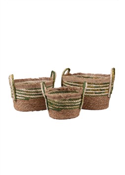 Green fringe basket, set of three, £39.99