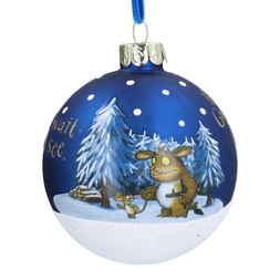 Gruffalos child snow scene glass bauble