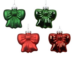 Red and green bow decorations