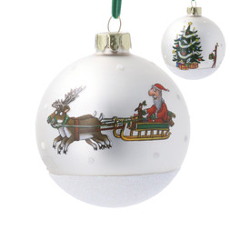 White glass stickman bauble