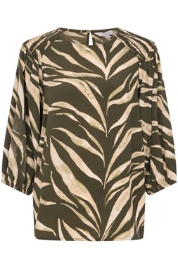 Zebra Shirred Shoulder Blouse £18