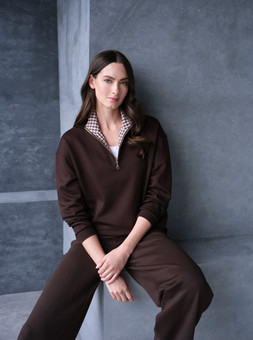 Funnel Neck Quarter Zip Jumper £22 & Wide Leg Trousers £22