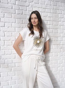 Gold Printed Top £18 & Pintuck Wide Leg Trousers £22.