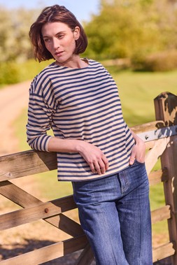 Stripe Jersey Top £18 & Flared Jeans £25