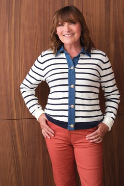 Striped Cardigan £26, Straight Leg Jeans £22