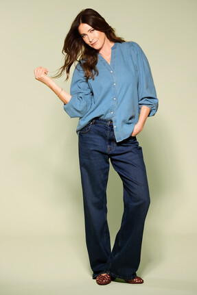 Denim Blouse £22 | Wide Leg Jeans £25