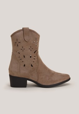 Natural Western Tall Ankle Boots