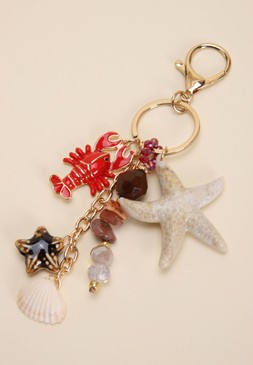 Womens Red Lobster Shell Bag Charm