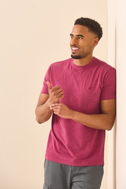Mens Dark Pink Cotton Rich T-Shirt £10