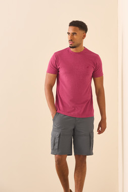 Mens Dark Pink Cotton Rich T-Shirt £10