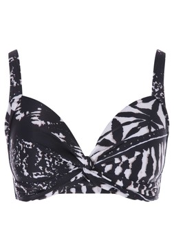 Womens Black Tie Dye Front Twist Bikini Top £15