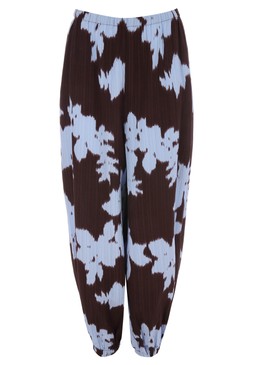 Womens Burgundy Floral Balloon Trousers £18