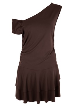 Womens Chocolate Brown Mini Skater Dress £22