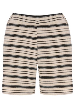 Womens Cream Stripe Textured Shorts £14