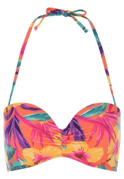Womens Orange Hibiscus Bandeau Bikini Top £14