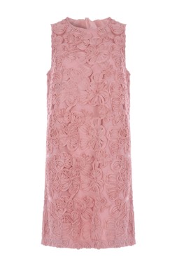 Womens Pink Floral Applique Bow Mini Dress £32
