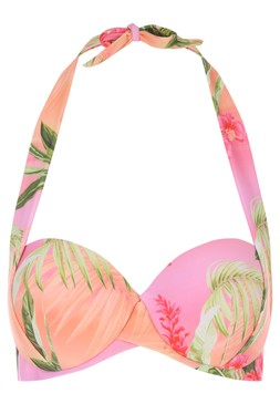 Womens Pink Sunset Halterneck Bikini Top £14