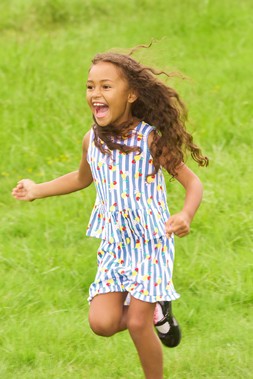 Younger Girls Blue Stripe Peplum Top and Shorts Set £8 1