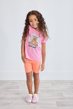 Younger Girls Pink Capybara Cafe Glitter T-Shirt £3.50 2