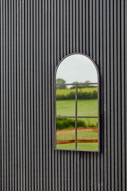 ARCHWAY OUTDOOR MIRROR NATURAL BLACK H90CM W50CM &pound;159.99