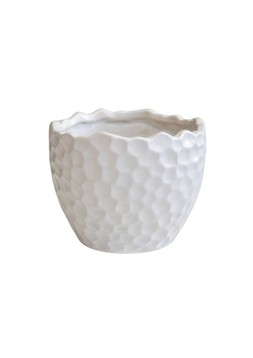 KEW BOTANICAL TEXTURED WHITE PLANTER H14CM D17CM &pound;17.99 (Available in other sizes)