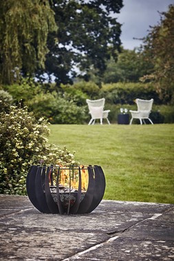 OUTDOOR SOLIS FIRE PIT IN MATT BLACK H30CM W50CM &pound;229.99