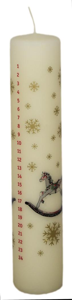 Advent Rocking Horse Pillar Candle, Ivory &pound;12.99