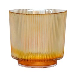 Amber Ribbed Glass Holder &pound;17.99