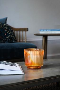 Amber Ribbed Glass Holder &pound;9.99