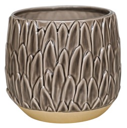 Arles Leaf Embossed Mocha Planter H17cm W18cm &pound;24.99, H20cm W22cm &pound;34.99, H24cm W28cm &pound;54.99