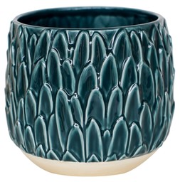 Arles Leaf Embossed Teal Planter H17cm W18cm &pound;24.99, H20cm W22cm &pound;34.99, H24cm W28cm &pound;54.99