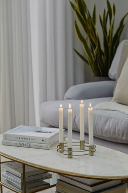 Avery Gold Double Ring Candle Holder &pound;19.99